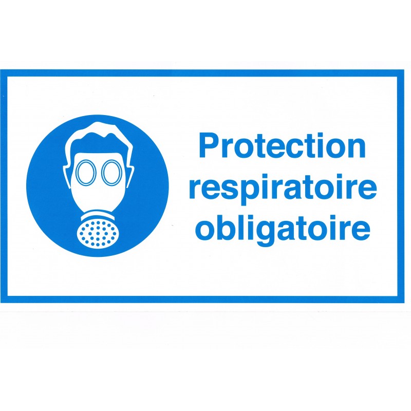 Etiquette protection respiratoire obligatoire 20x20 cm - CBS87